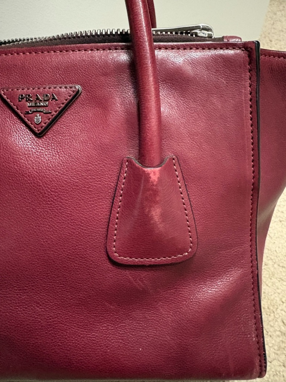 Prada Twin Pocket Glace Calf Tote Bag - Picture 13 of 16